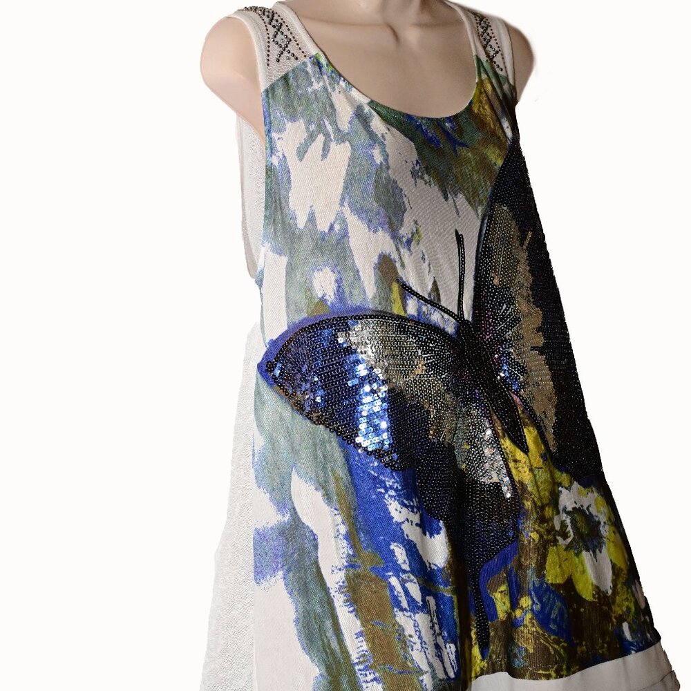 VINTAGE CONCEPT- Embellished Tunic Top XL- Sparkling!! - Picture 4 of 9